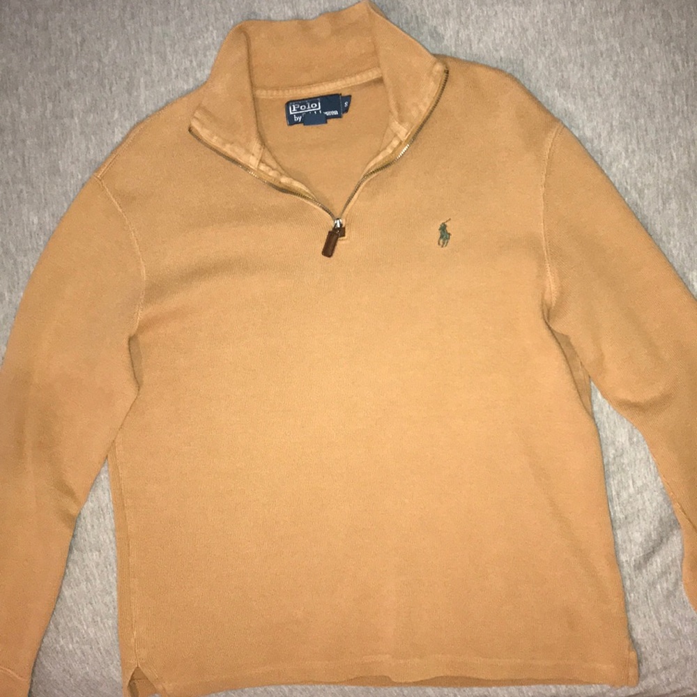 Polo Ralph Lauren Tan Quarter Zip Pullover Sweater